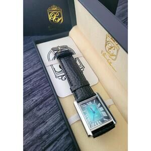 Aqua Burst Dial 1888 Pierre Lucerne Mens Tank‎ Watch With Box